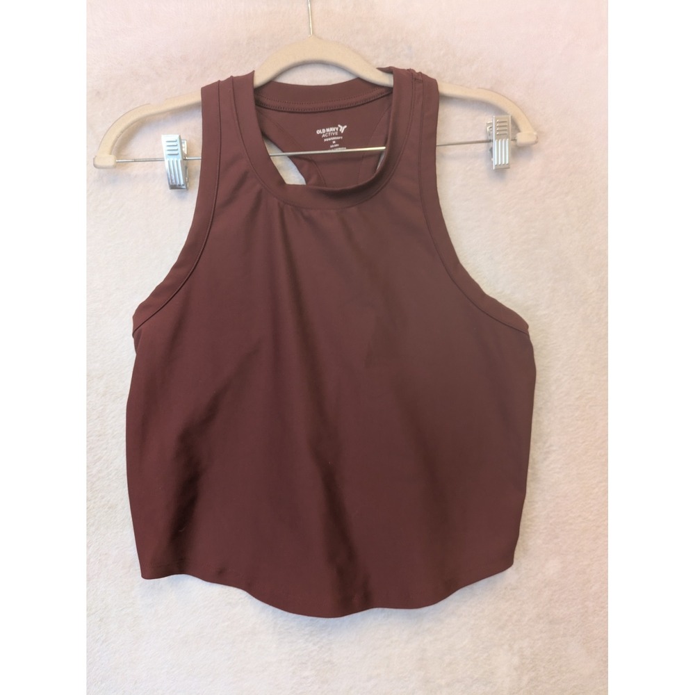 Old Navy Tank‎ Top Women's Medium Burgundy PowerSoft High Neck Racerback Active
